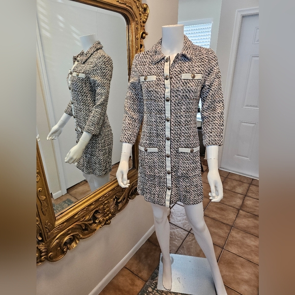MAJE Renatola Tweed Shirt Dress (Pre-loved) - Picture 1 of 15